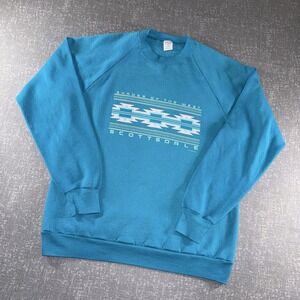 Vintage Jerzees Sweatshirt Mens Large Blue Fleece Shades Of The West Scottsdale